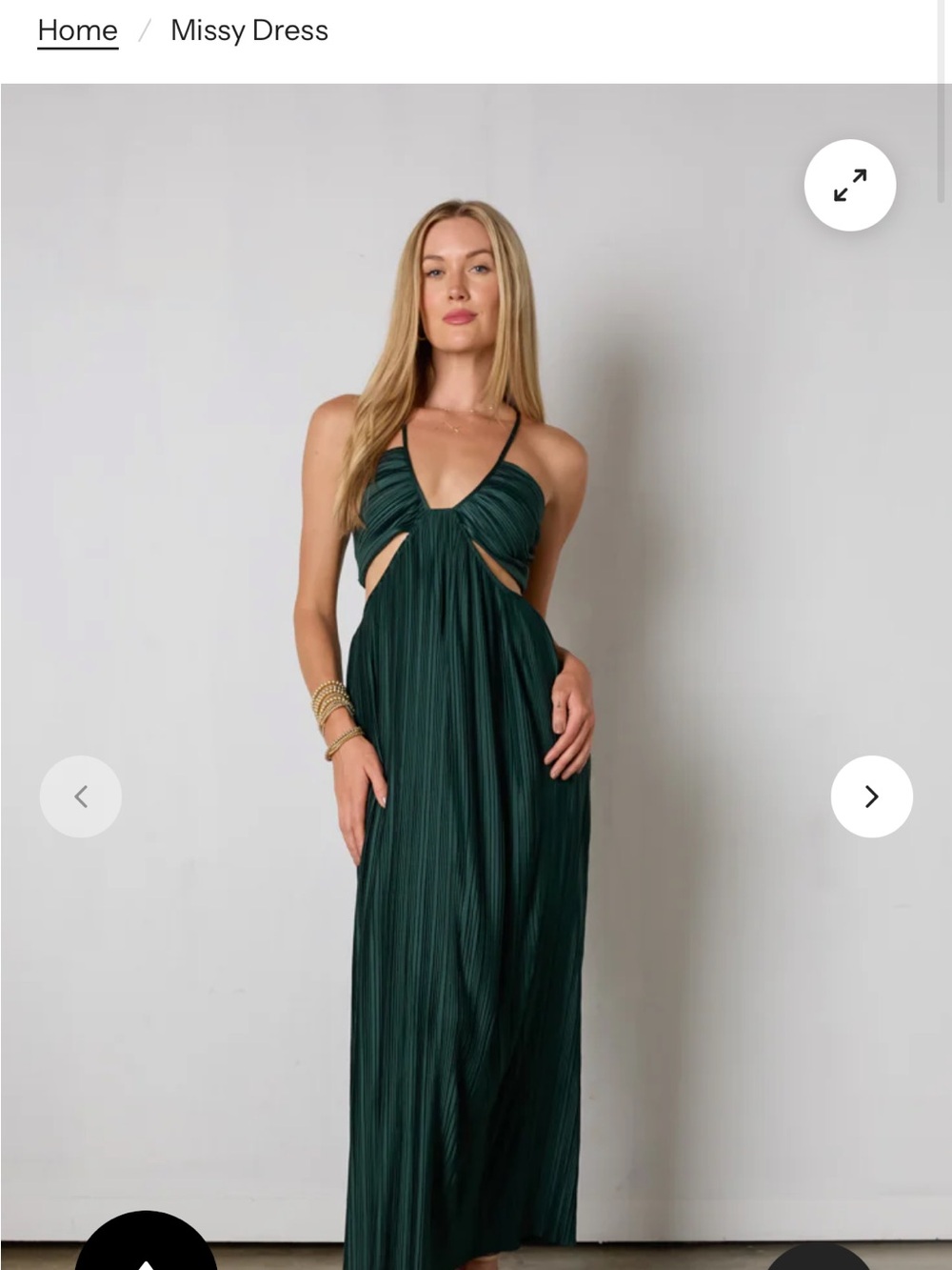 vestique Deep Emerald Cutout Halter Maxi Dress